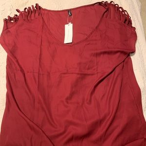 Maroon top